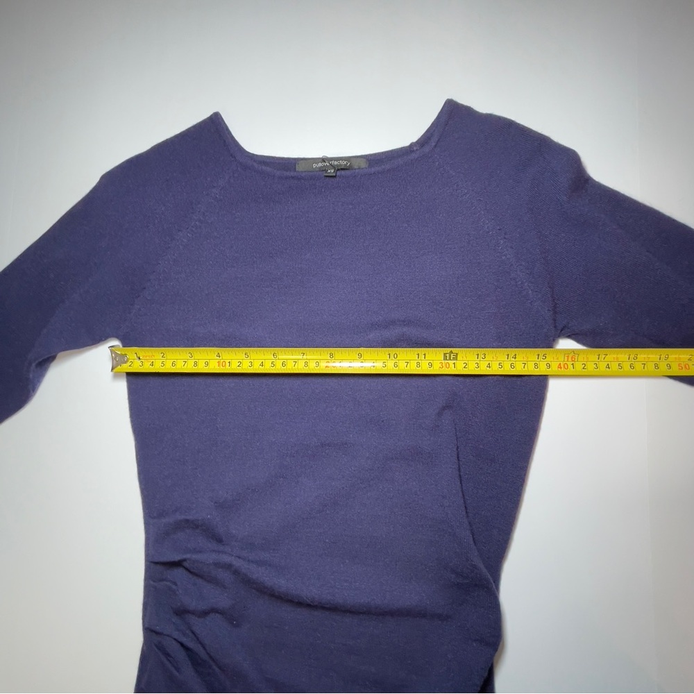 Pullover Factory Navy Sweater Dress Size: Extra Small - Picture 12 of 17